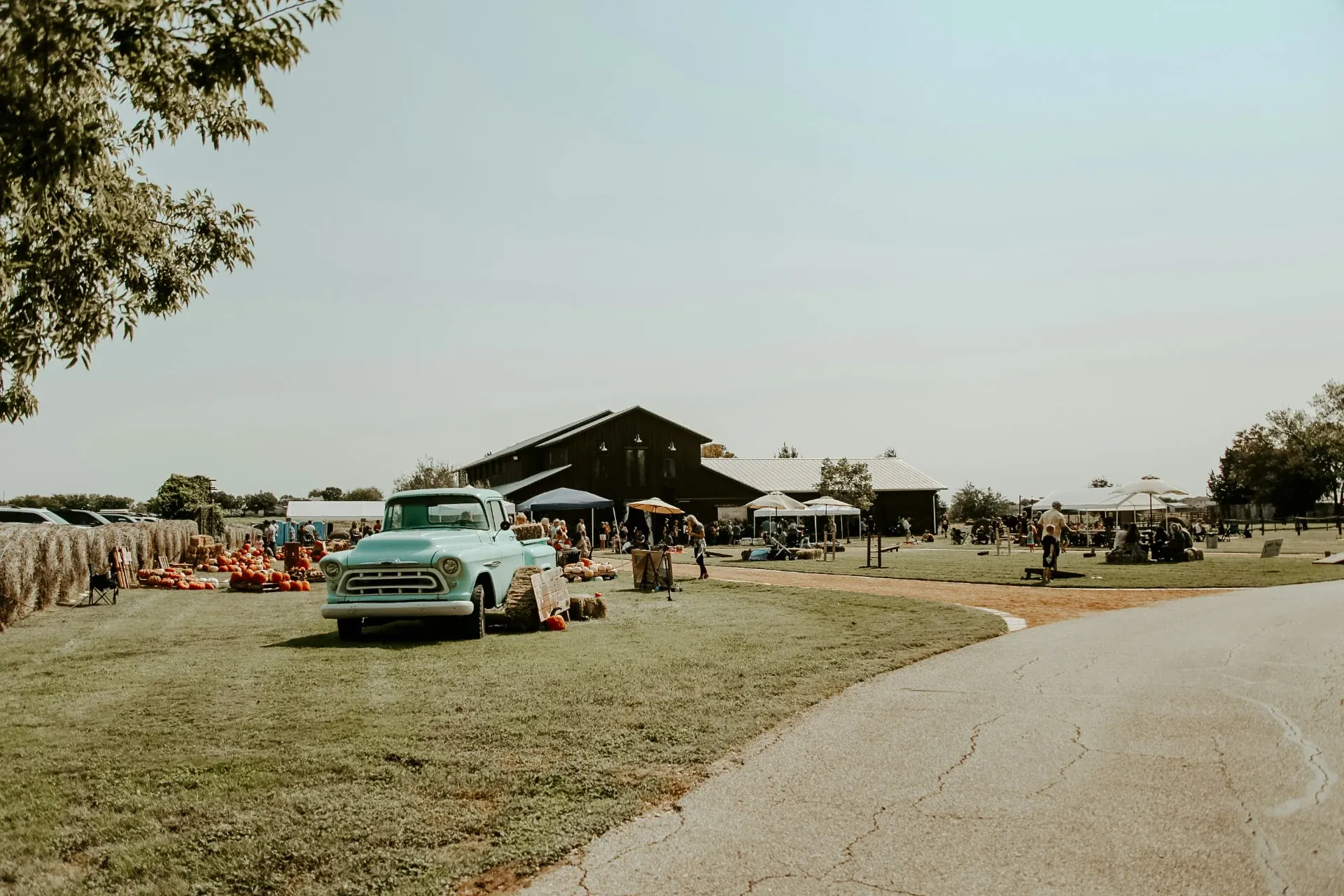 Clients and crew gathered at the ranch